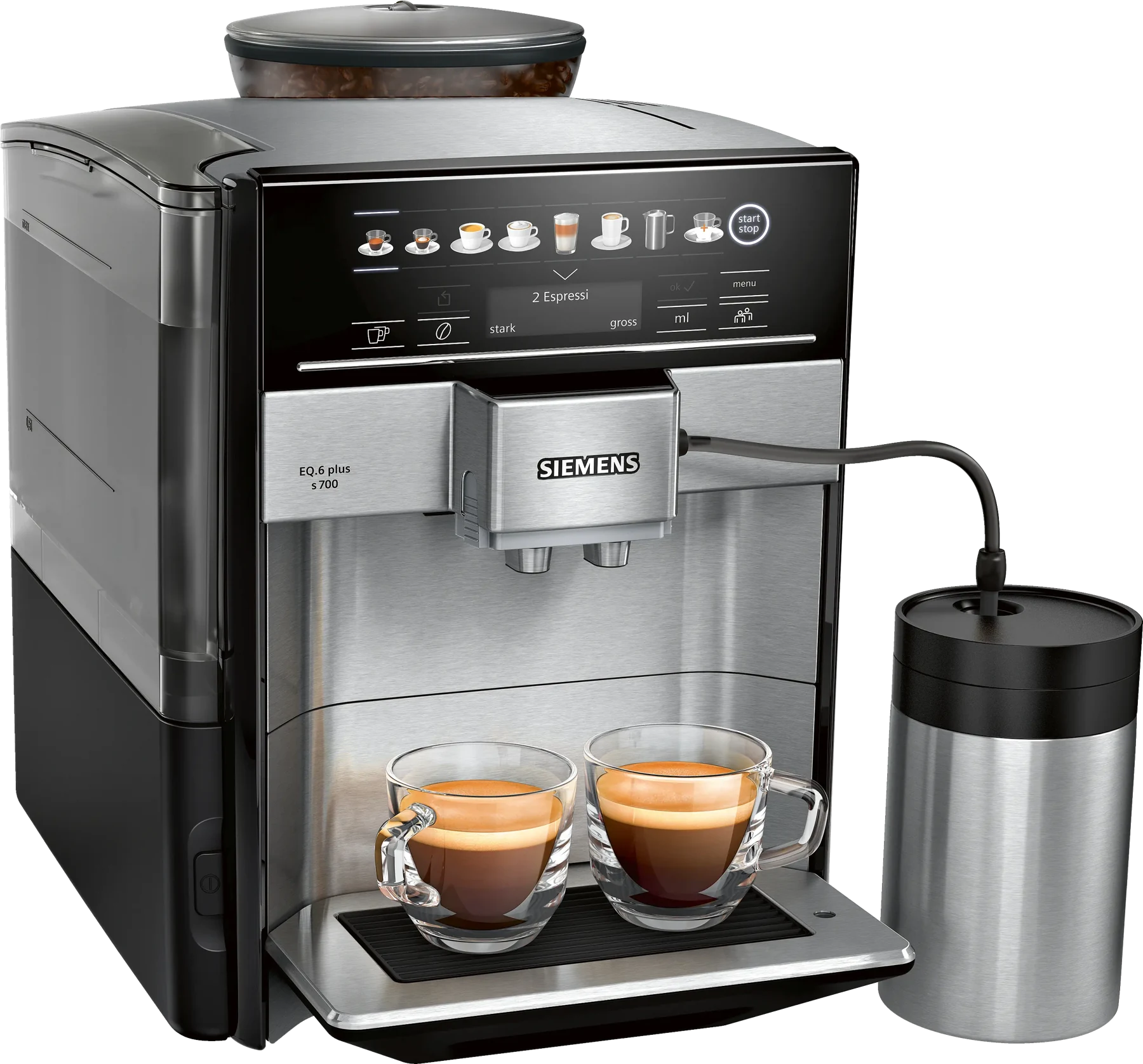 Siemens EQ.6 plus s700 Kaffeevollautomat TE657M03DE Edelstahl
